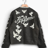 Kidsuper - Doves Distressed Leather Moto Jacket - Black