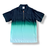 Casablanca Quarter Zip Monogram Gradient Shirt - Black