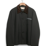 Marni Tropical Wool Black Jacket Suede Collar