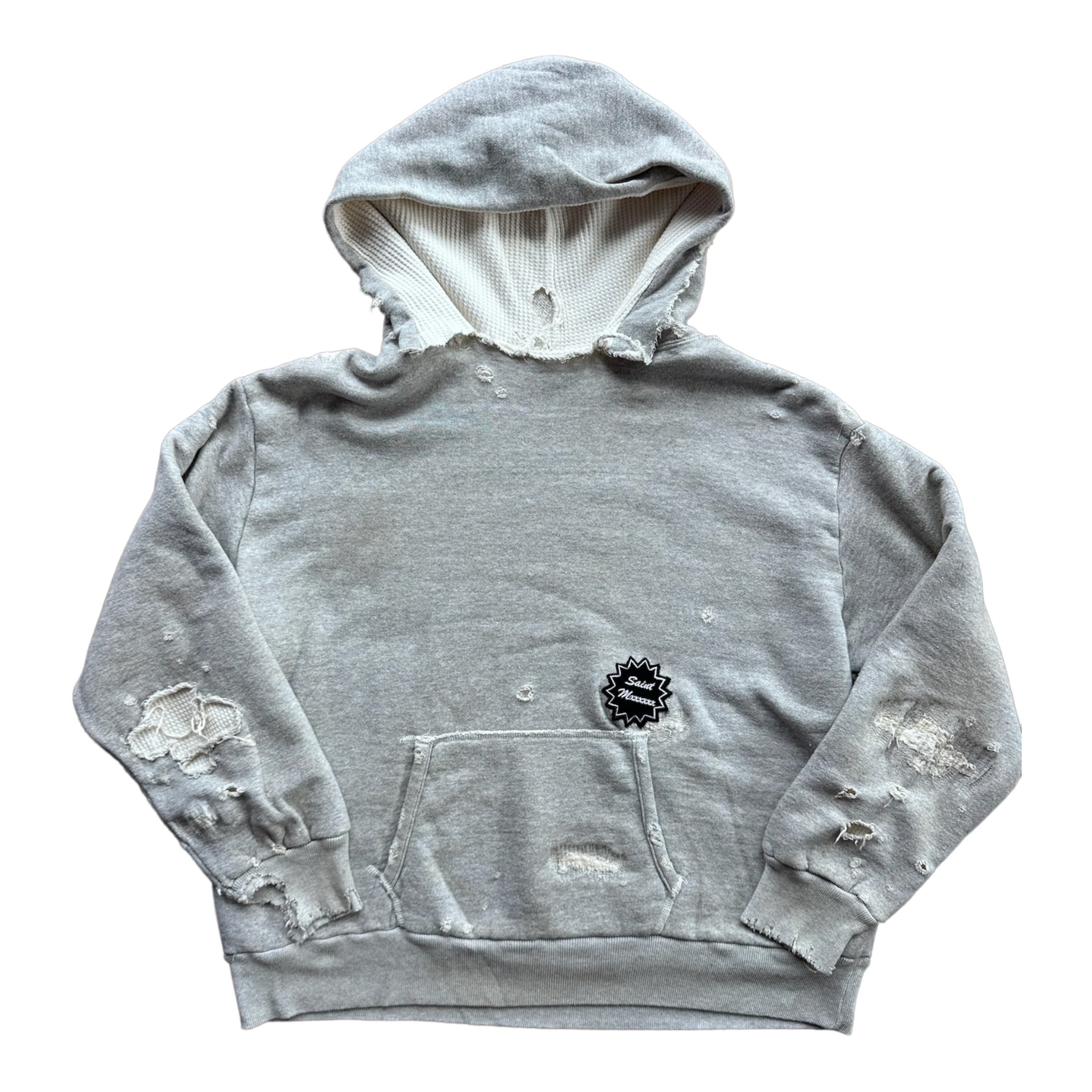 Saint Mxxxxxx Distressed Hoodie - Grey