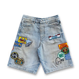 Amiri Station Patch Denim Short - Perfect Antique Indigo