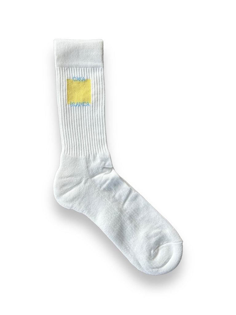 Casablanca Casa Logo Yellow Sock - White