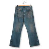 Willy Chavarria Flared Denim Jean - Blue Denim