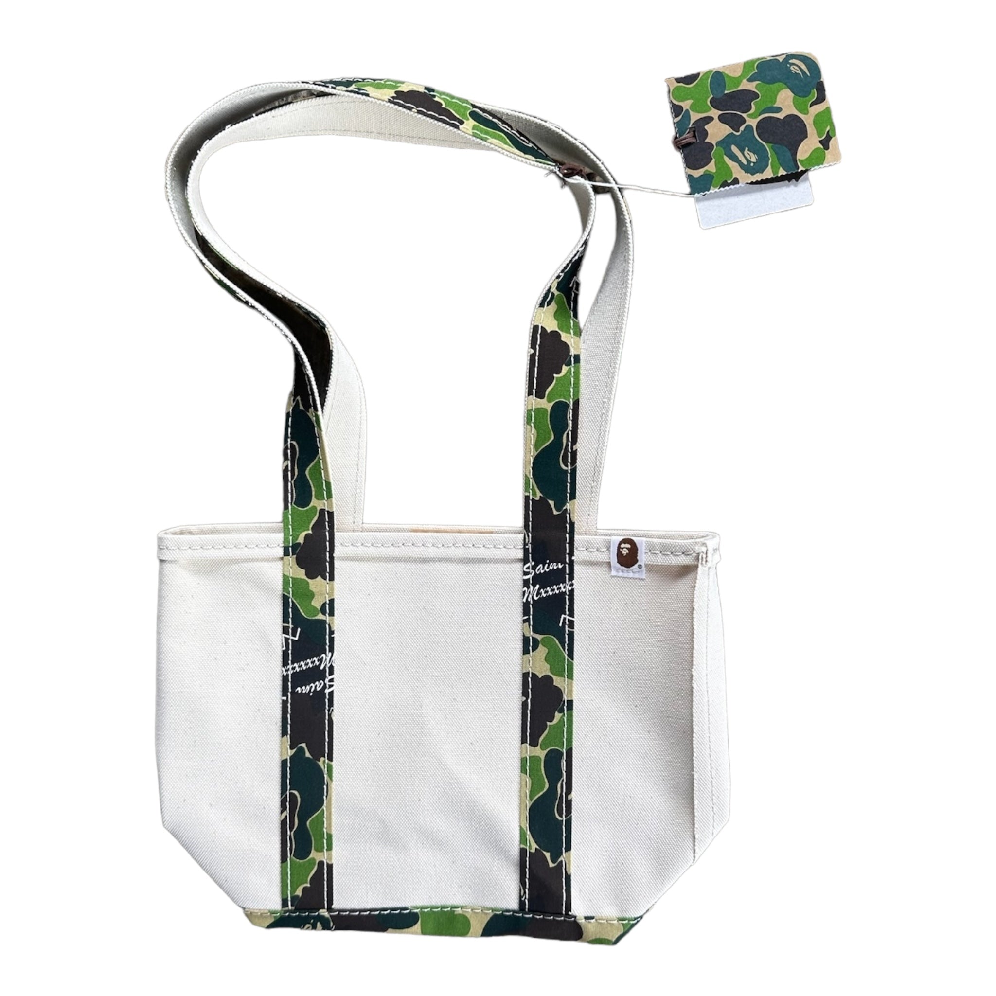 Saint Mxxxxxx x Bape White/ Camo Tote