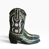 Satoshi Nakamoto Scar Tissue Cowboy Boot - Green