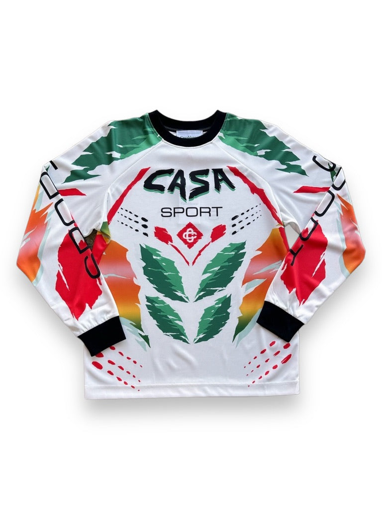 Casablanca Casa Moto Subliminated Long Sleeve T-Shirt - White