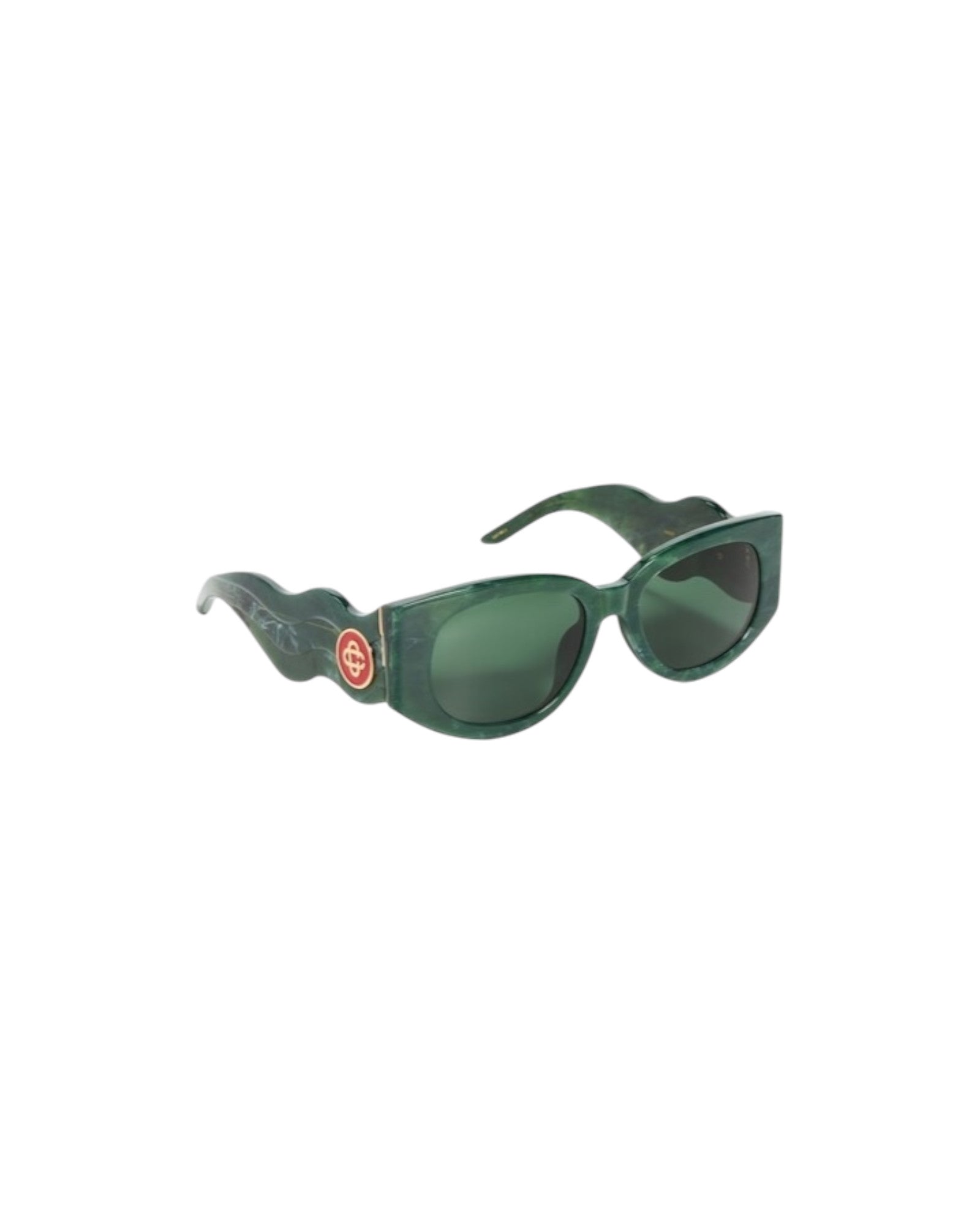 Casablanca Oval Wave Sunglasses - Green/Marble Gold/Dark Green