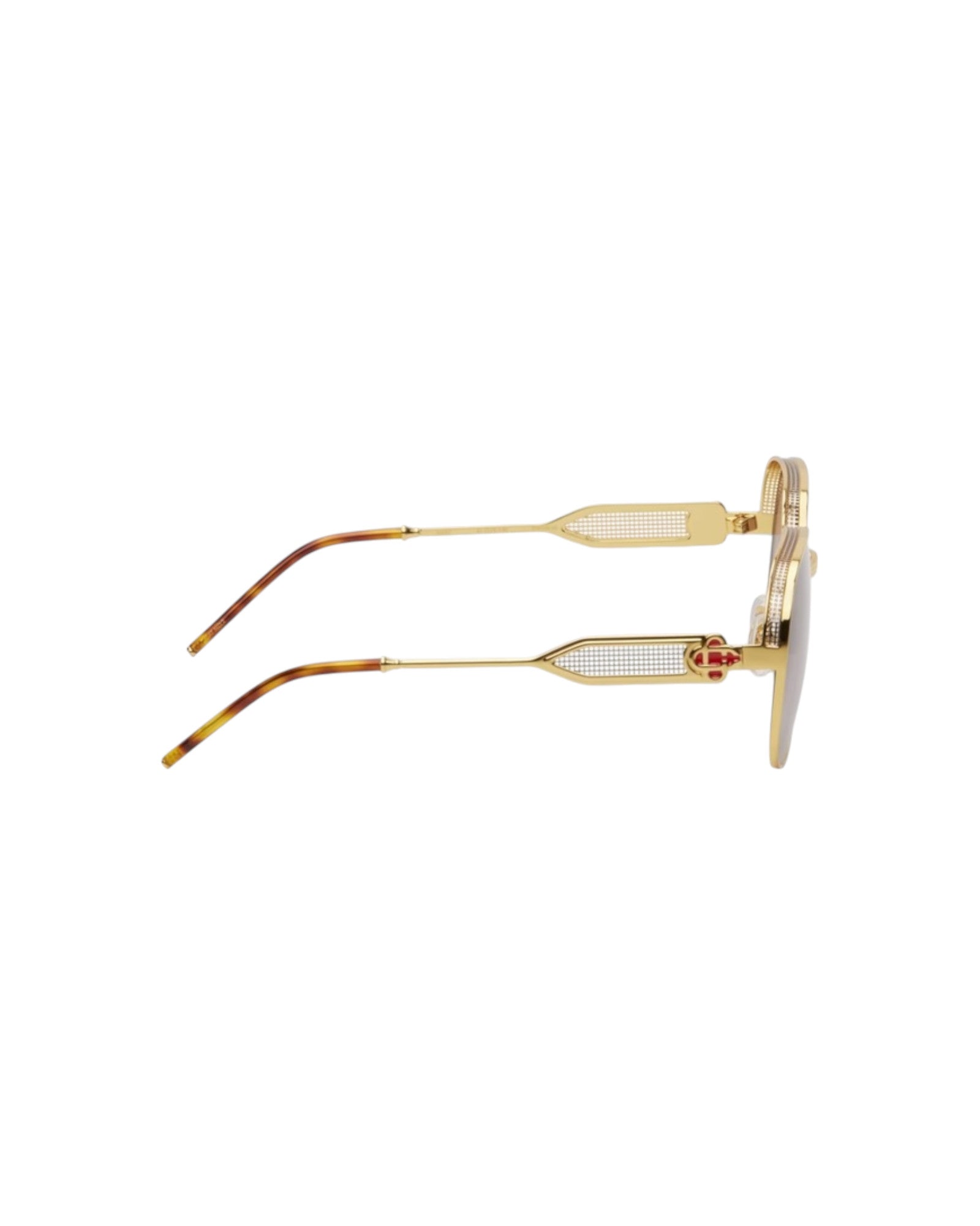 Casablanca Square Metal Sunglassses with Gradient Lens - Gold/Silver/T-Shell/Red/Brown