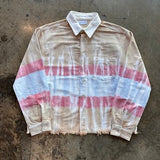 John Elliott Rugby Hemi Oversized Shirt - Taupe / Blue