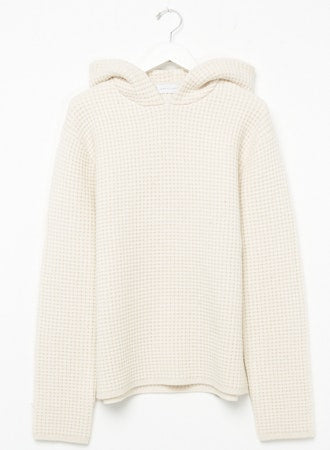 John Elliott Waffle Knit Poncho Ivory