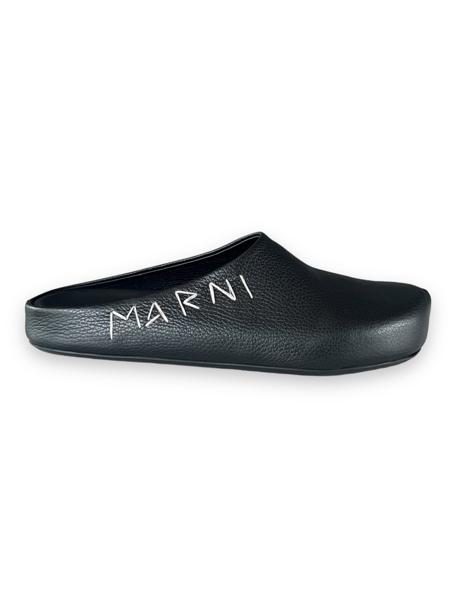 Marni Fussbett Sabot - Black Leather