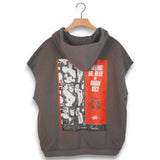 Paly Dr. Blue Cut Off Hoodie - Brown