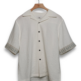 Commas Crochet Trim Bowling Shirt - White