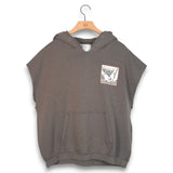 Paly Dr. Blue Cut Off Hoodie - Brown