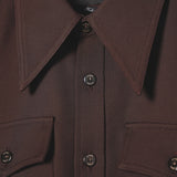 Willy Chavarria Mens Woven Dress Shirt - Uniform Brown