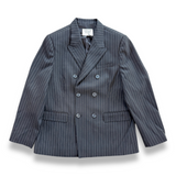 Midnight Rodeo Double Breasted Jacket - Black Pinstripe