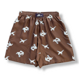 Marni Ravens Silk Twill Printed Shorts - Maroon