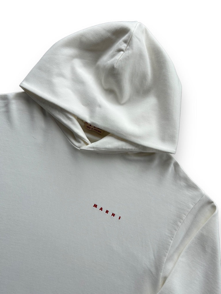 Marni Wrikled Hooded Sweatshirt - Natural White