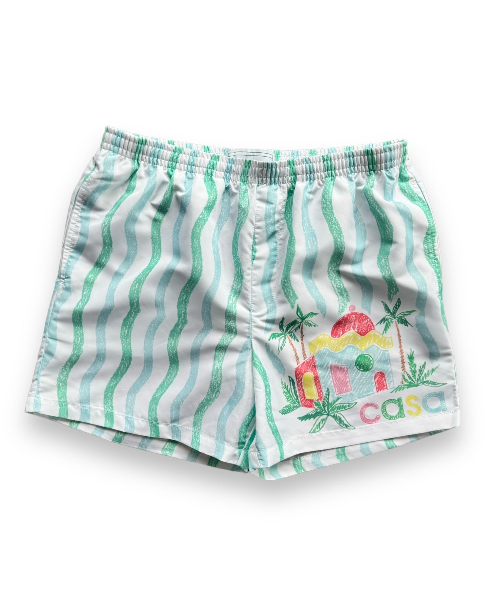 Casablanca Mens Printed Swim Shorts - White