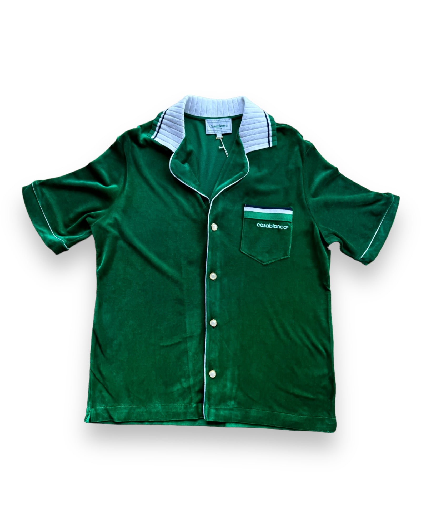 Casablanca Apres Sport Short Sleeved Velour Shirt - Evergreen