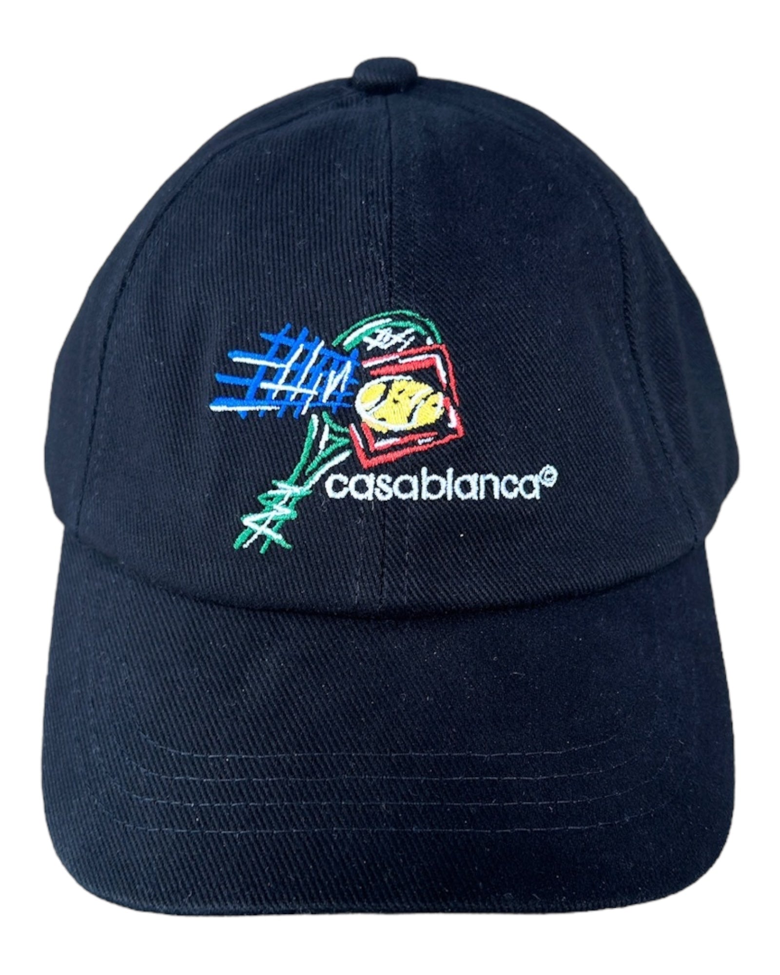 Casablanca Croquis De Tennis Embroidered Cap - Black