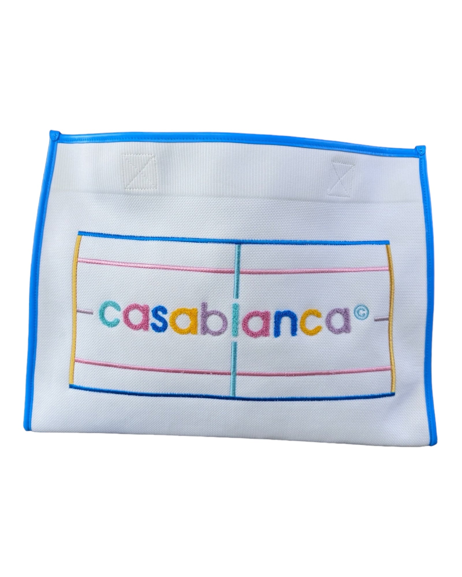 Casablanca Embroidered knit Shopper Tote - Pastel Court