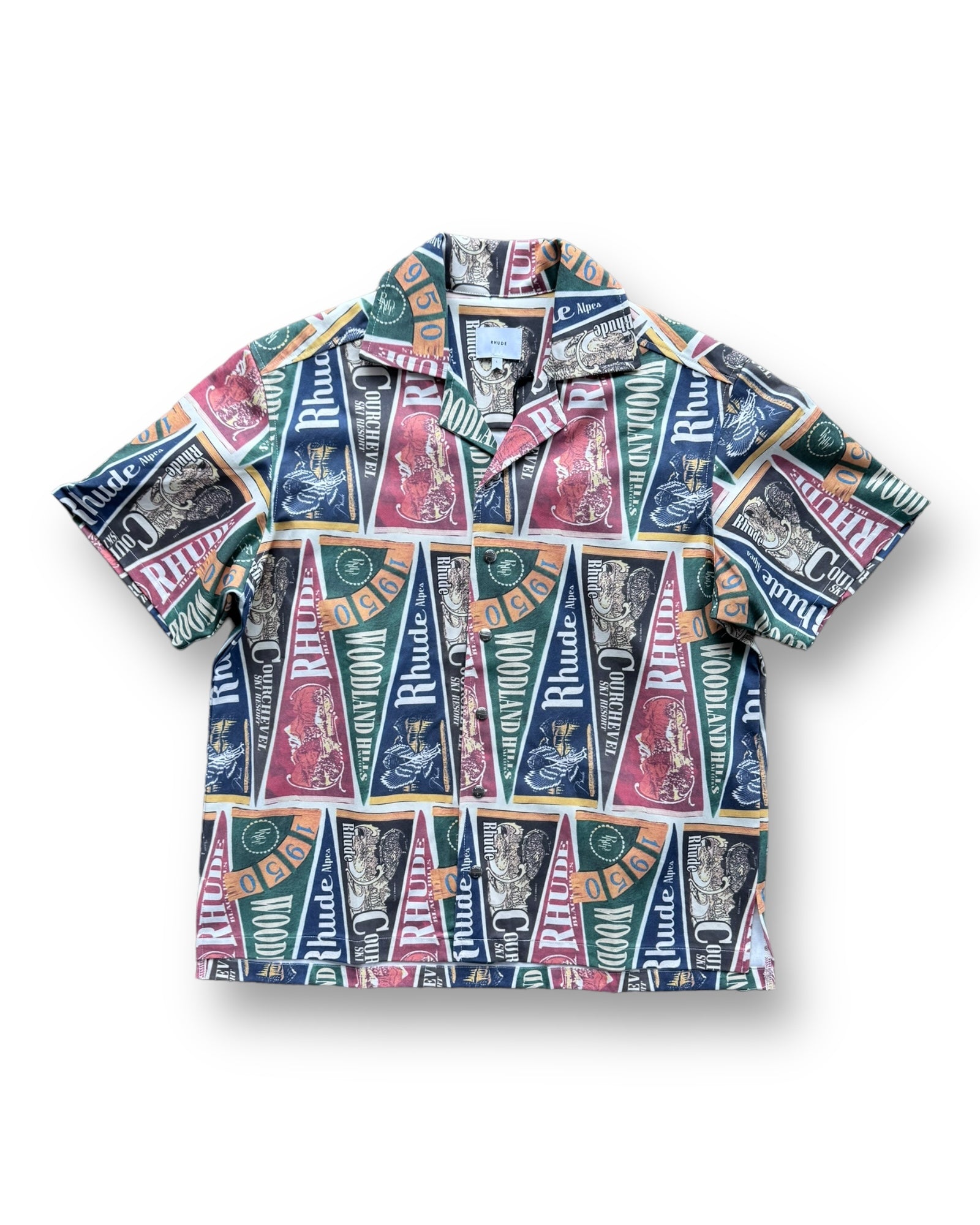 Rhude Collegiate Flag Snap Shirt - Multi