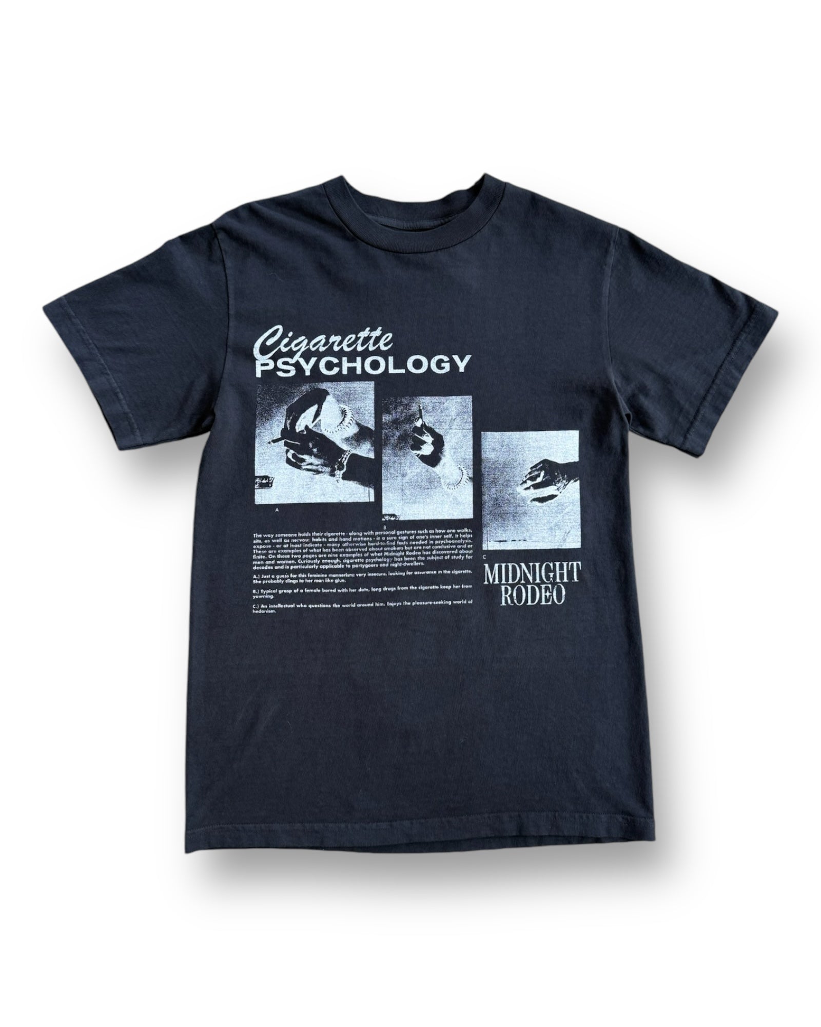 Midnight Rodeo Cigarette Psychology Tee - Vintage Black