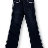 Midnight Rodeo Studded Bootcut Trousers - Jet Black Silver Studs