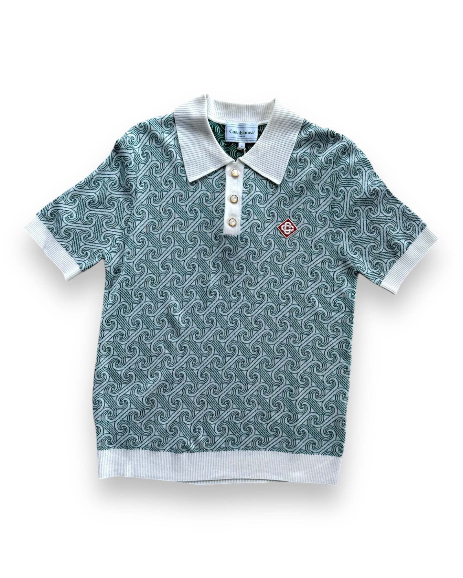 Casablanca Jacquard Monogram Polo