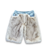 Kidsuper Fur Denim Shorts - Cream