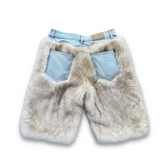 Kidsuper Fur Denim Shorts - Cream