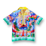 Casablanca Short Sleeve Cuban Collar Short - Mushroom