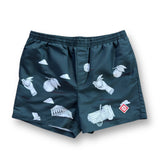 Casablanca Printed Swim Shorts - Black/Grey
