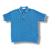 Marni Dishevelled Cable Cotton Polo - Azure Blue