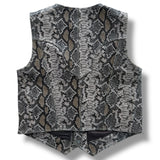 Midnight Rodeo Snakeskin Leather Vest - Natural
