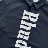 Rhude Center Logo Button Up Shirt - Black/White