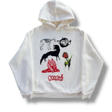 Marni Wolves Pigs and Tulips Hoodie - White