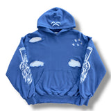 Warren Lotas Serenity Reaper Distressed Thermal Lined Hoodie - Blue
