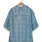 Marni Wavy Check Linen Collar Shirt - Light Blue