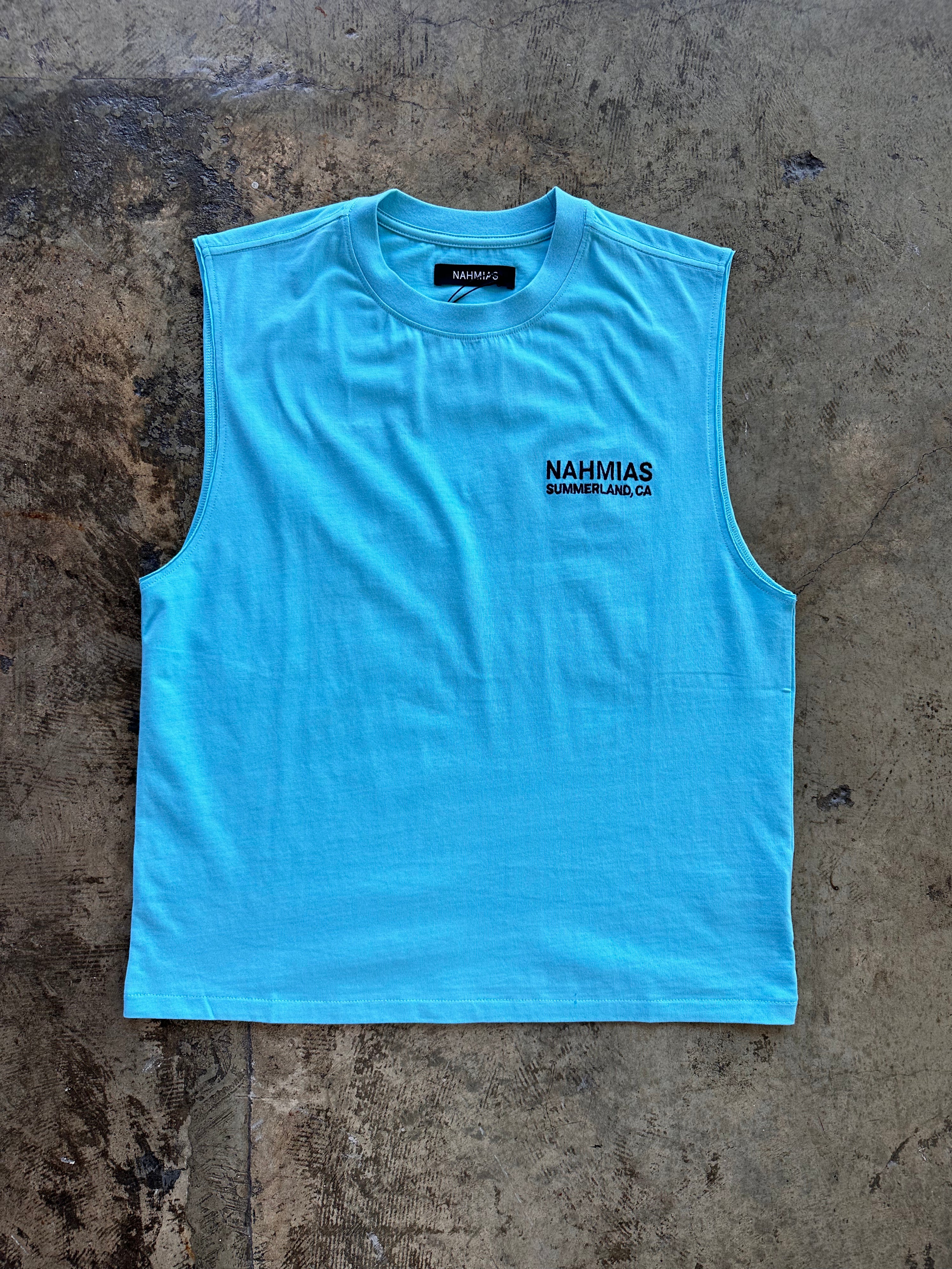 Nahmias Landscape Muscle T-Shirt Marine Blue