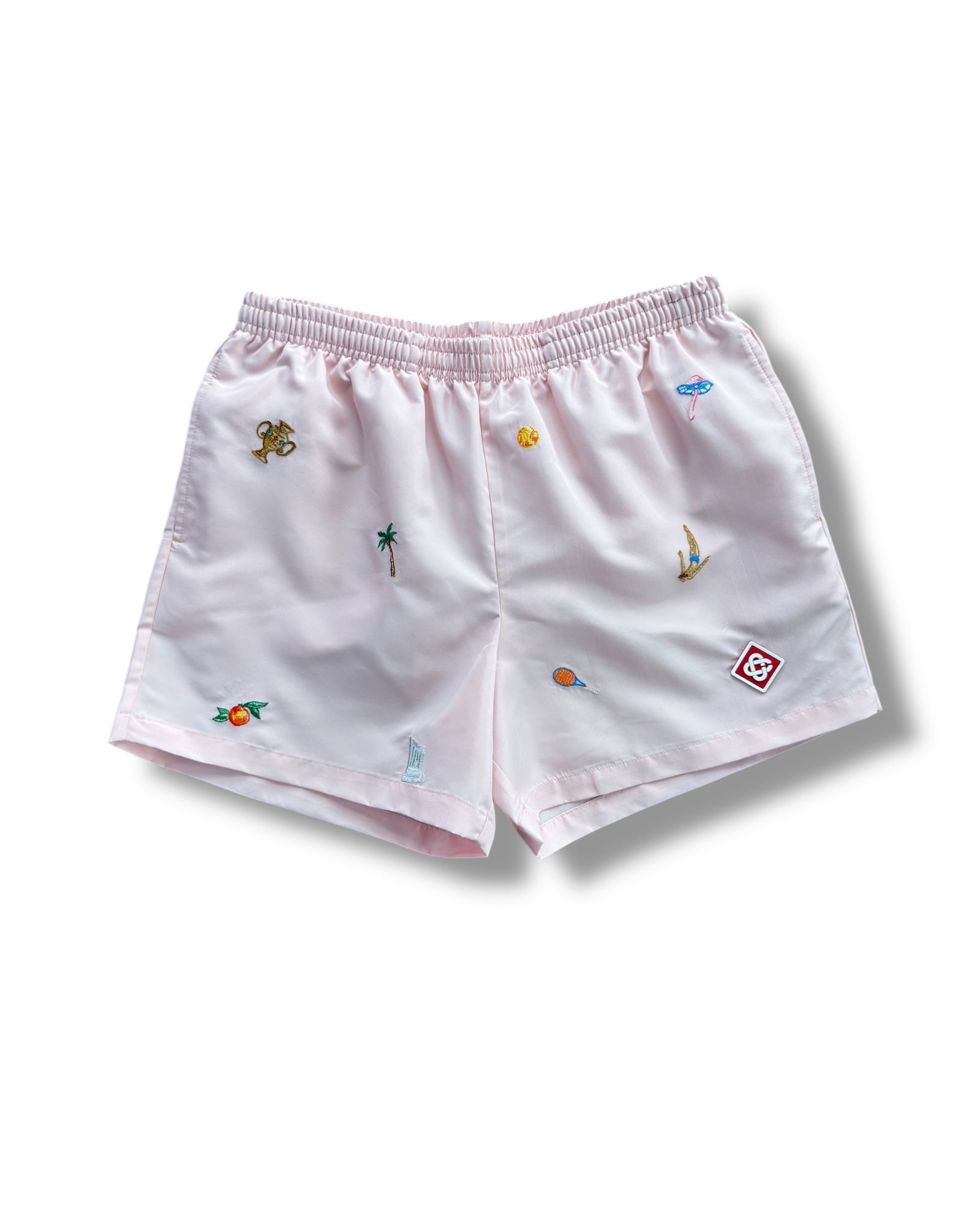 Casablanca Embroidered Motif Swim Shorts - Pink