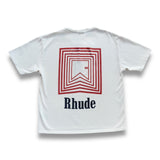 Rhude Chevron Logo Repeat Tee - Cream
