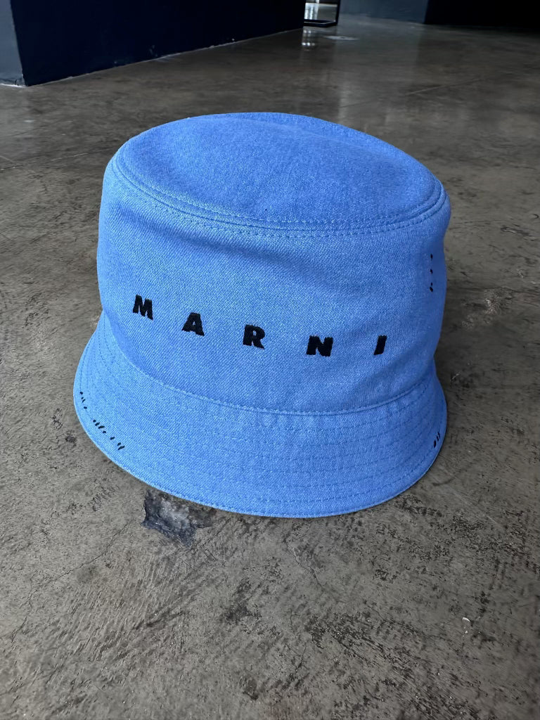 Marni Lightweight Colored Denim Bucket - Azure