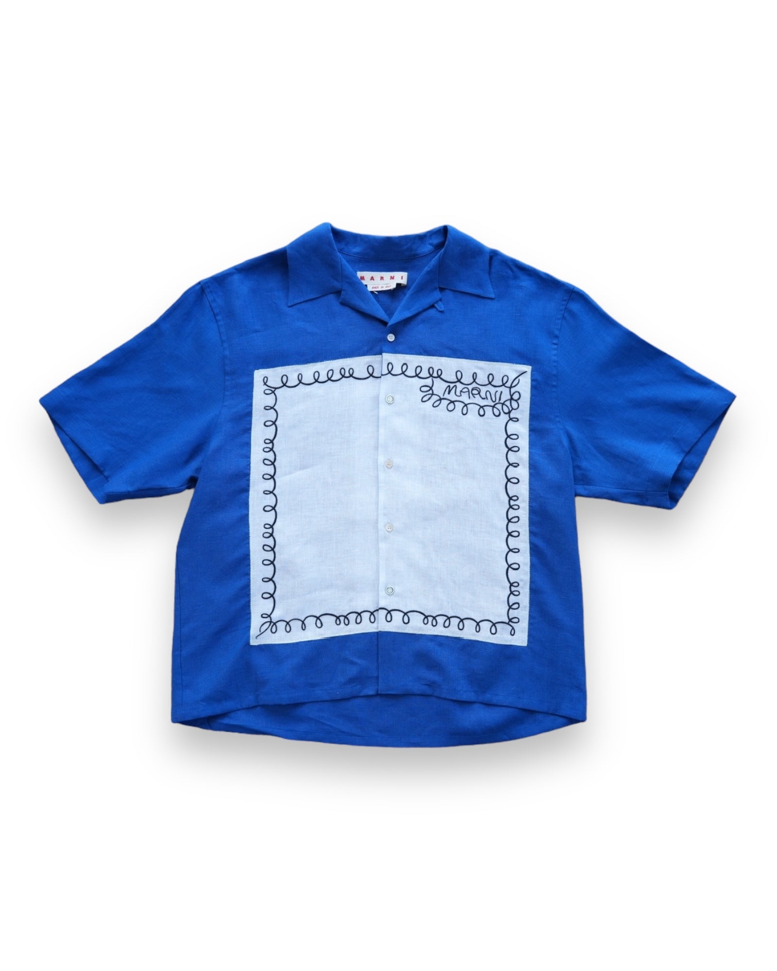 Marni Linen Embroidery Shirt - Blue