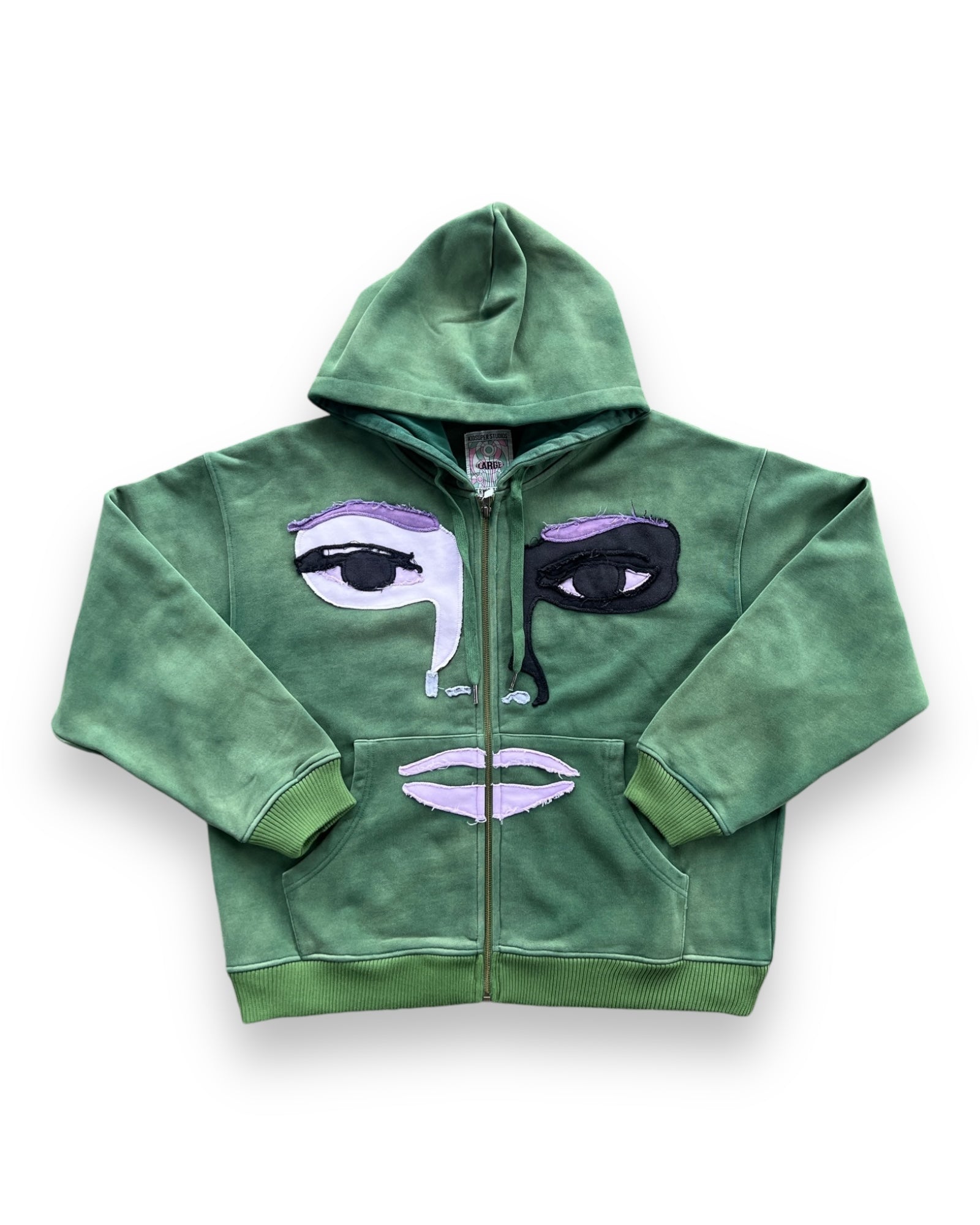 Kidsuper Face Washed Hoodie - Green