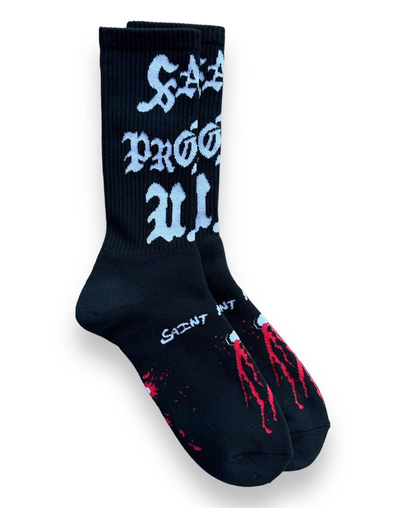 Saint Mxxxxxx Protect Us Socks - Black