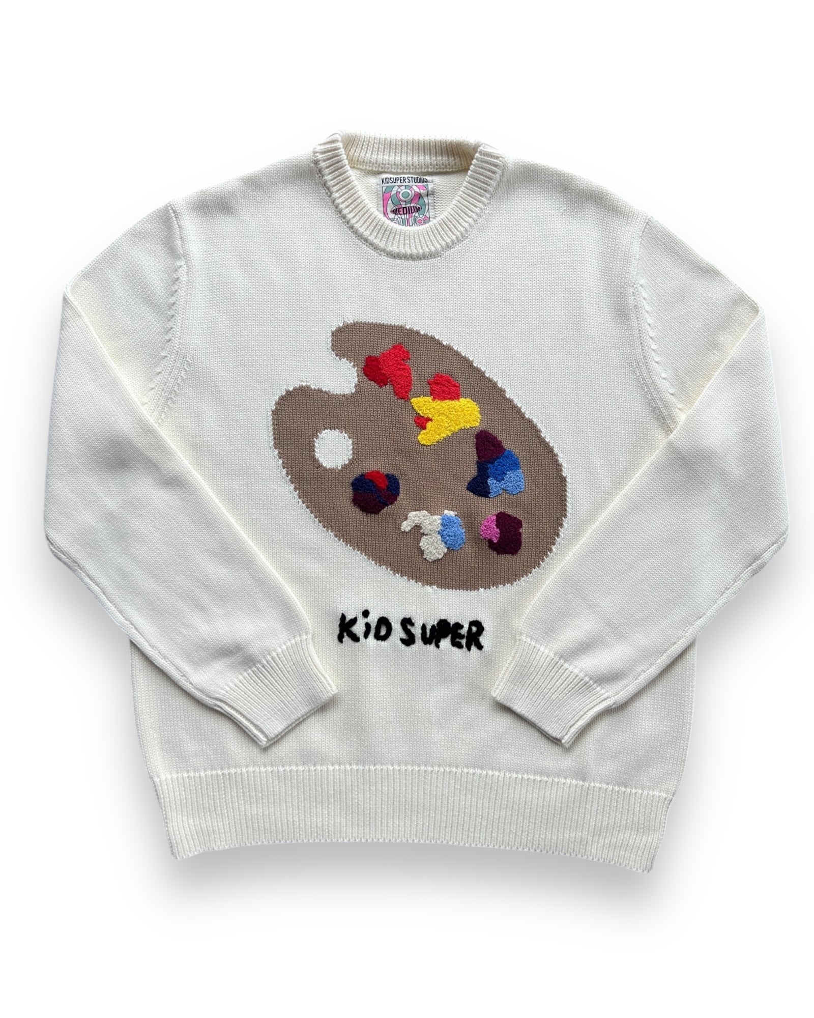 Kidsuper Paint Palette Knit Sweater - Natural