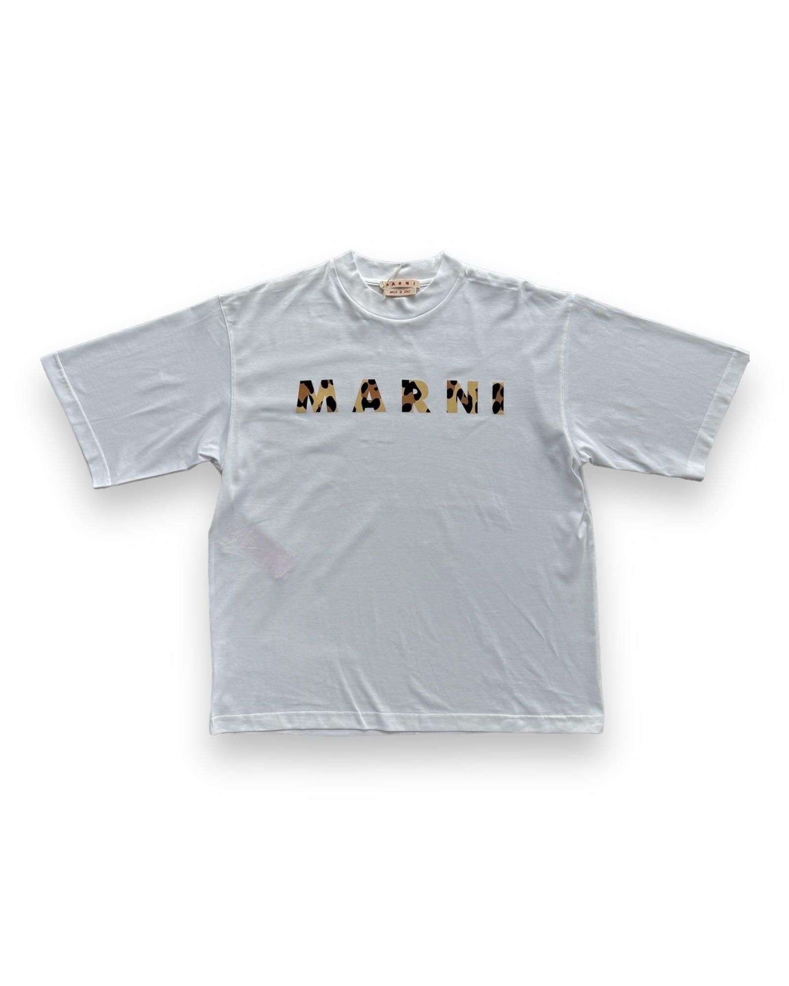 Marni Leopard Print Organic T Shirt - White