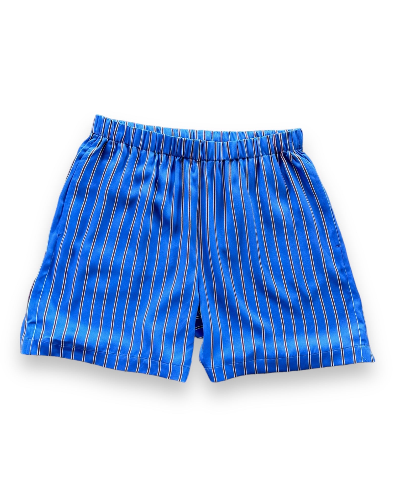 John Elliott Brushed Silk Shorts - Blue / Burgundy